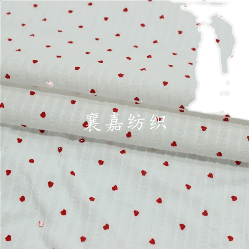 150x50cm Fresh Pure Cotton Striped Figured Cloth, Small Heart Floral Fabric Handmade DIY