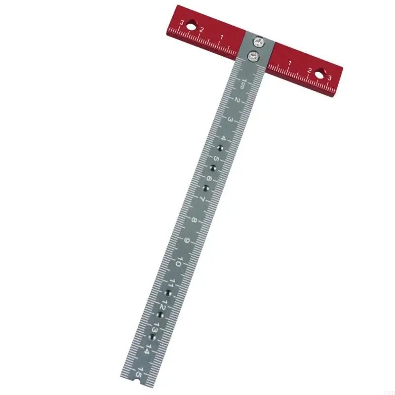 Y1UD Nauwkeurige T Square Ruler voor kunstlijst en opstellen, aluminium legeringsmaatregel Tool Nauwkeurige hoeken Meetprojecten