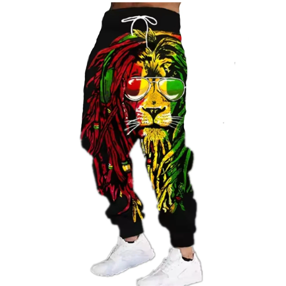 Men's autumn and winter fashion sports pants animal graffiti 3D printed pants neutral street casual sports jogging pants Q0133