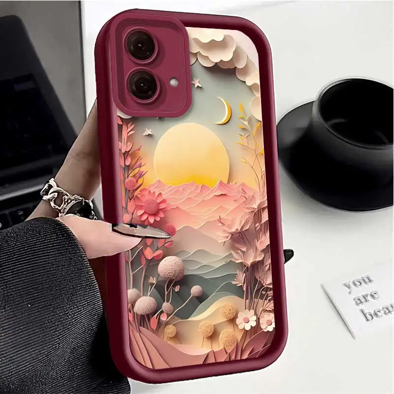 G84 Paper-carved Scenery Sky Eye Ladder Phone Case For Motorola Moto G84 Cover