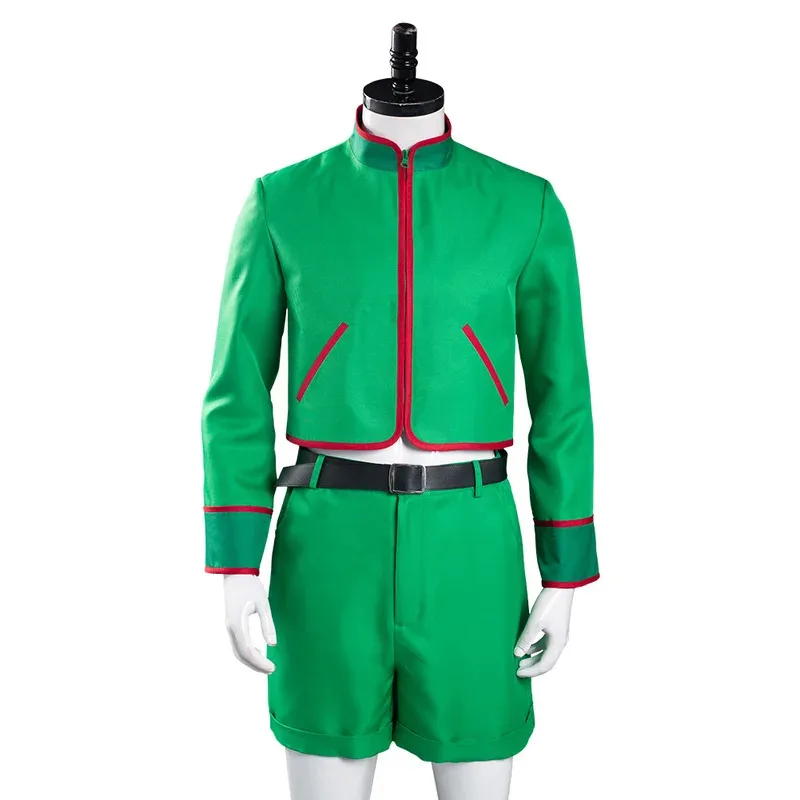 

ff34Gon Freecss Adult Kids Cosplay Costume Anime Hunter X Roleplay Green Top Pants Outfits Men Boys Children Halloween Party Sui