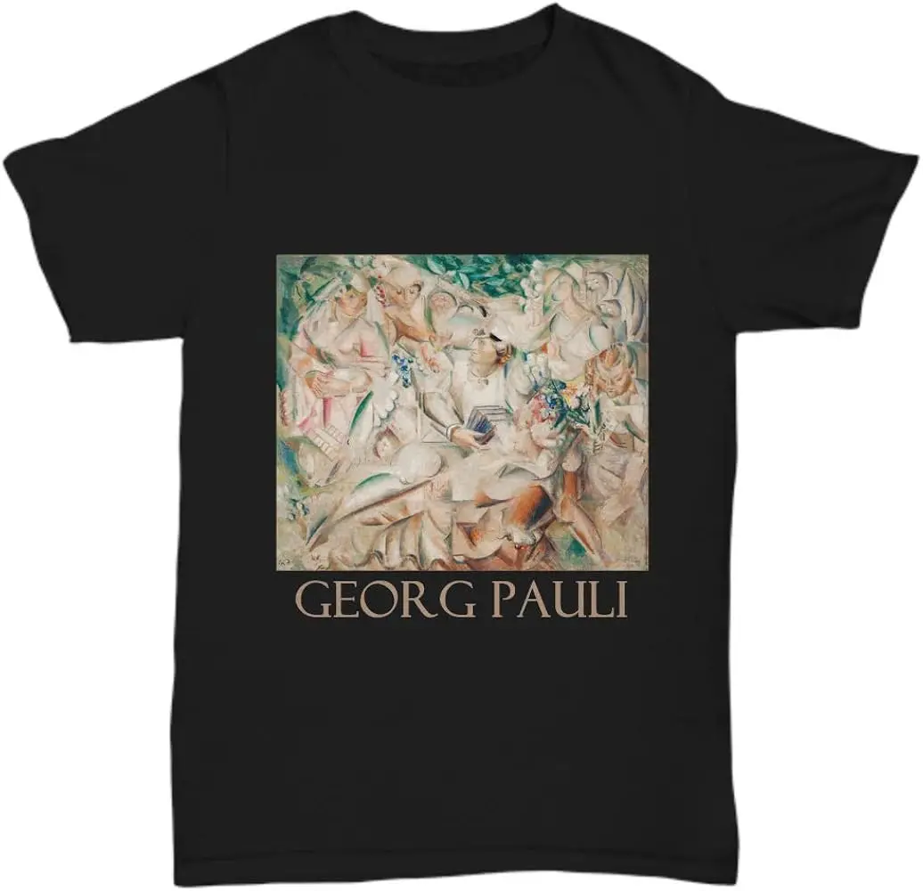 Four Girls and a Student by Georg Pauli - Unisex Tee  Cotton Luxury brand vintage oversized