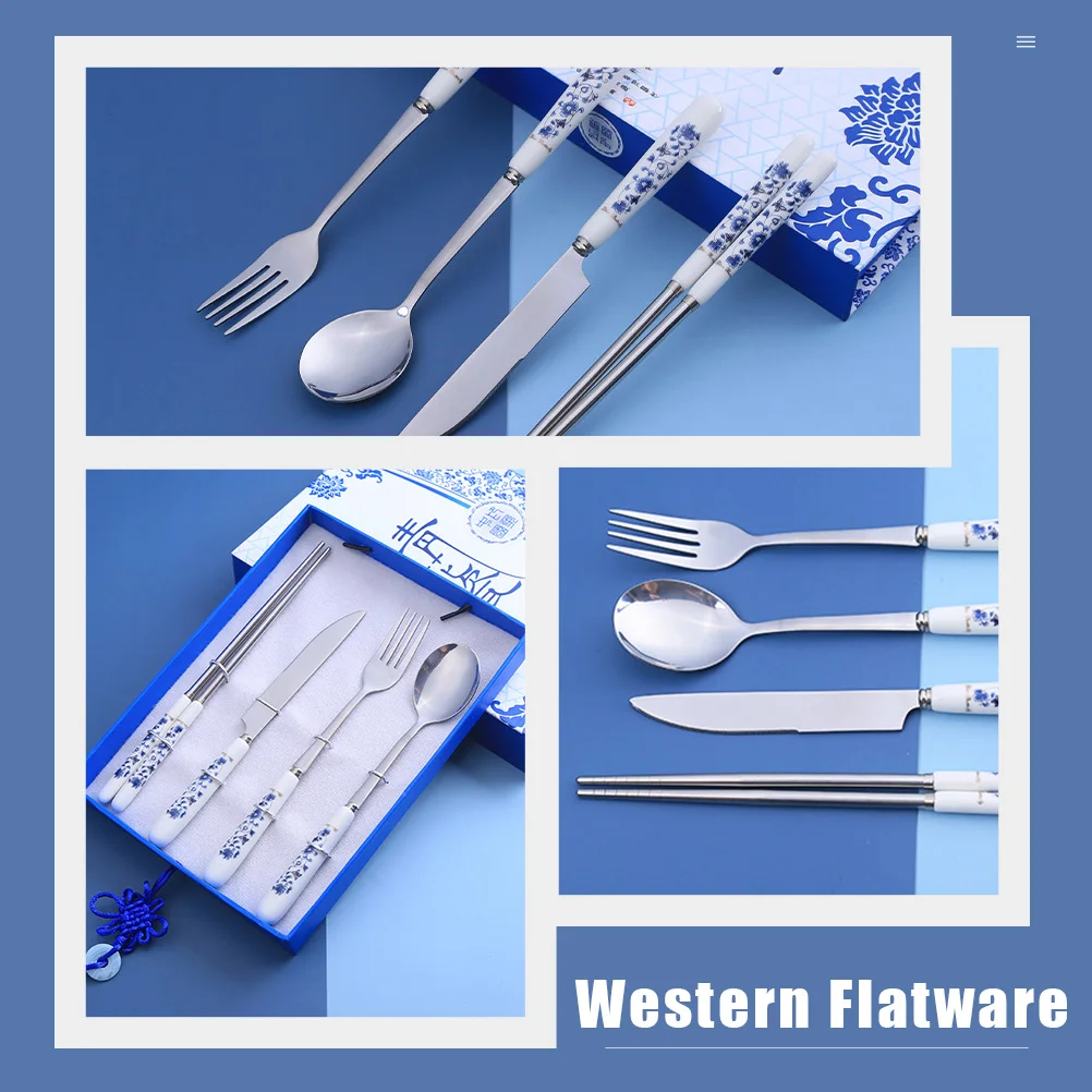 

1 set 1 Set Stainless Steel Tableware Set Elegant Flatware For Home Restaurant Party Wedding Reusable Spoon Fork Knife