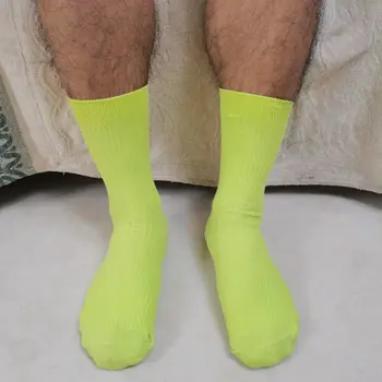 原宿糖果色男士船襪街頭風螢光綠霓虹黃運動日系萬聖節橙粉色 6 最佳銷售 橘色襪子 - №1