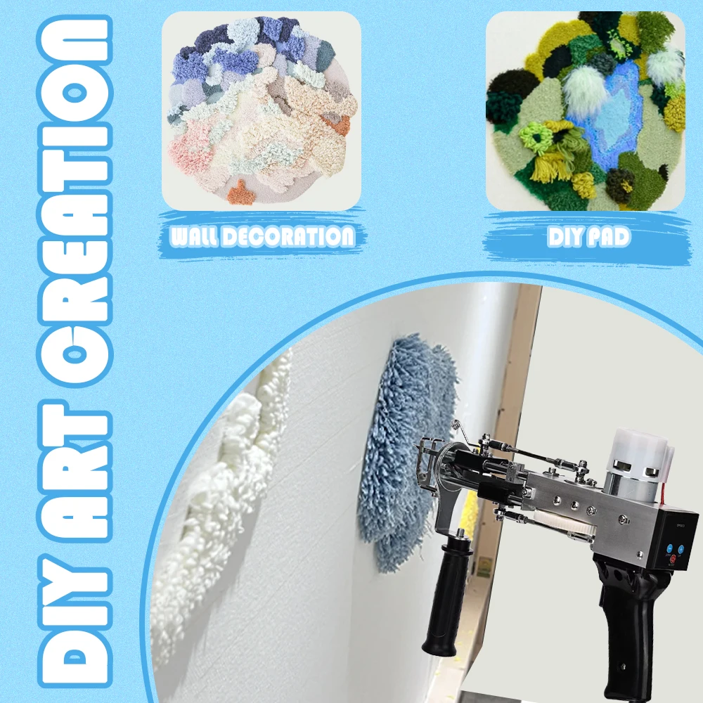 Tufting Gun Cut Pile und Loop Pile 2-in-1 Elektrische Teppichpistole Starter-Kit für Tufting-Liebhaber mit Digitalanzeige – Detail 7