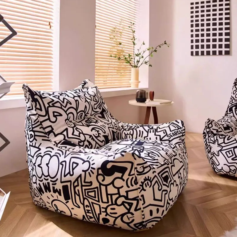 Lazy Bean Bag Sofa Recliner Accommodation White Black Sofa Reading Individual Muebles Para Salas Modernos Room Furnitureins