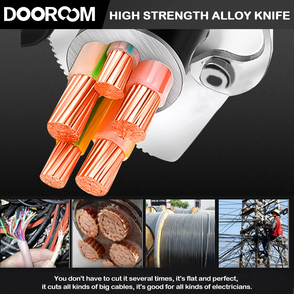 DOOROOM Ratchet Cable Cutter, Heavy Duty Wire Cutter for Aluminum Copper Cable 300mm², Ratcheting Wire Cutting Hand Tool