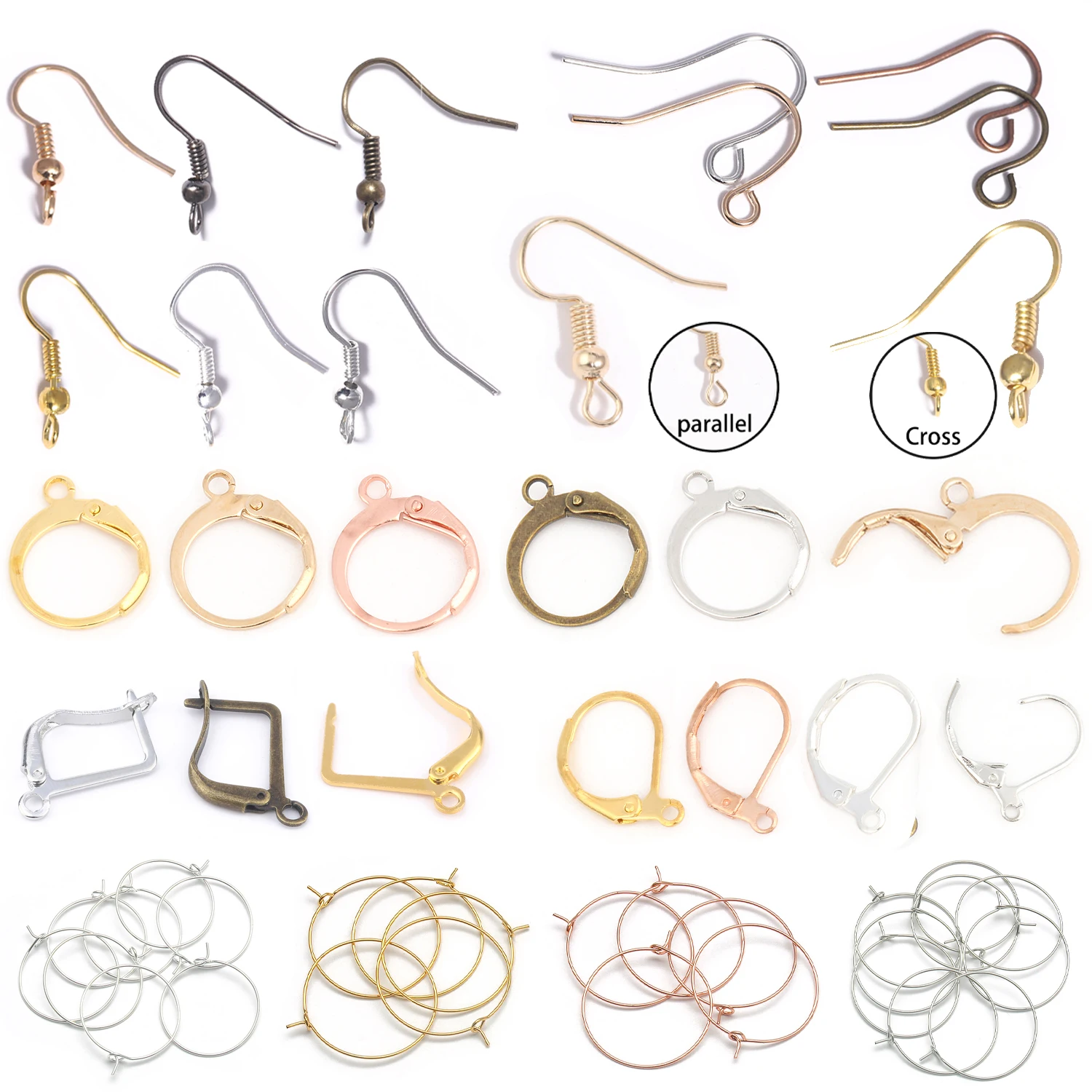 20pcs/lot French Earring Hooks DIY Earrings Clasps Fittings Earwire For Jewelry Making Earrings Findings Supplies Accessories
