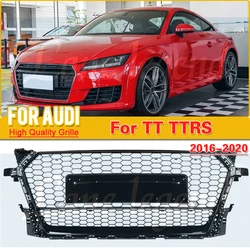 Parrilla frontal deportiva de malla hexagonal con forma de panal, color negro, para Audi TT 2016 2017 2018 2019 2020, negro brillante para estilo de coche TTRS