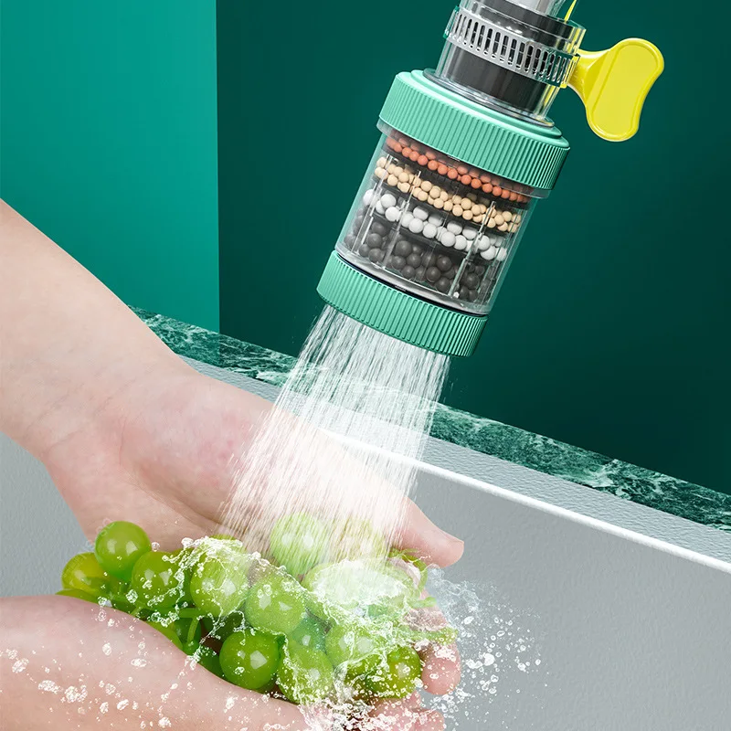 1pcs Removable and Washable 6 Layer Faucet Filter Universal Splashproof Water-saving Device Kitchen Tap Water Filter Nozzle