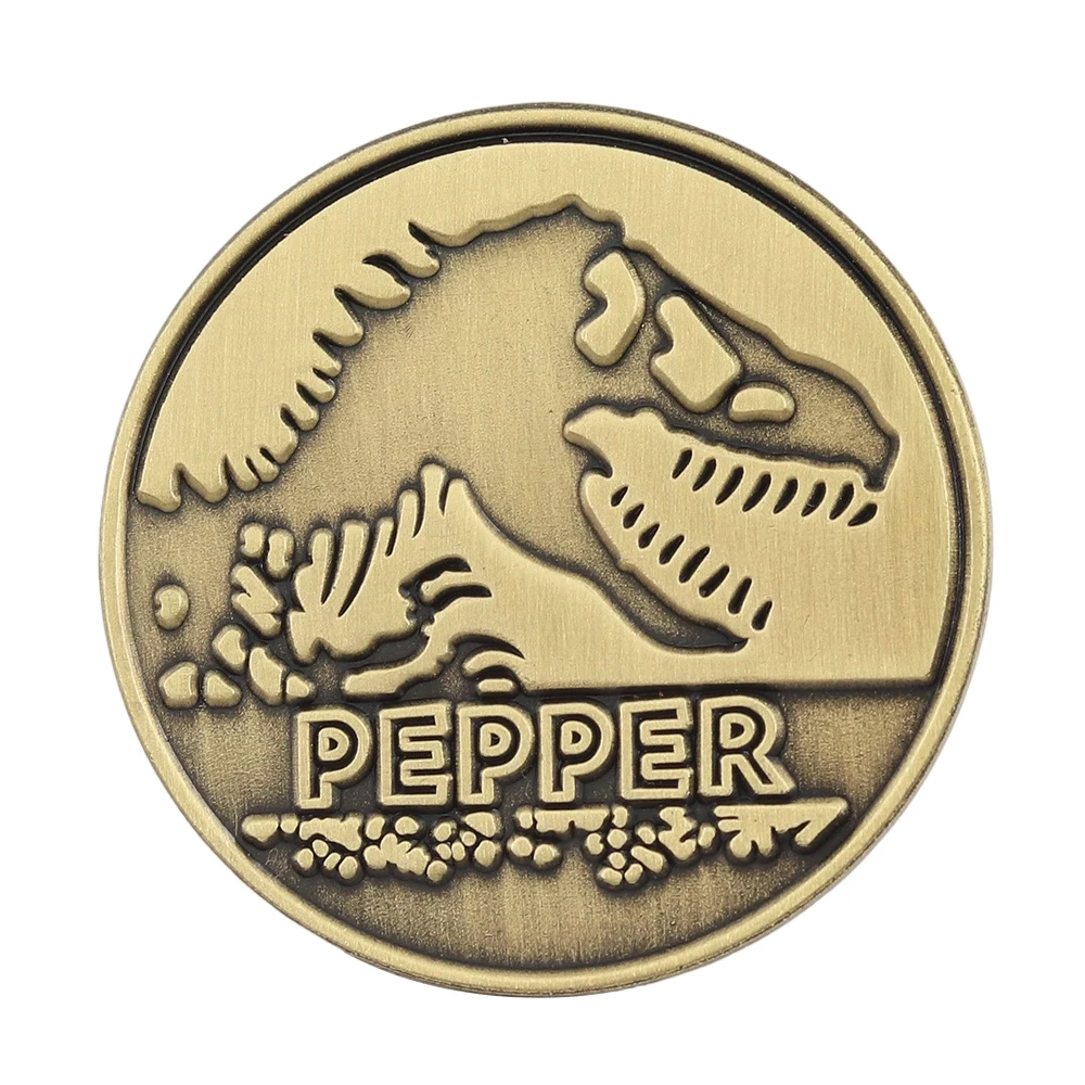 Pin esmaltado de Parque Jurásico, insignia con logotipo de Metal Vintage de dinosaurio, película de aventura de ciencia ficción, regalo para seguidores periféricos, coleccionar recuerdos