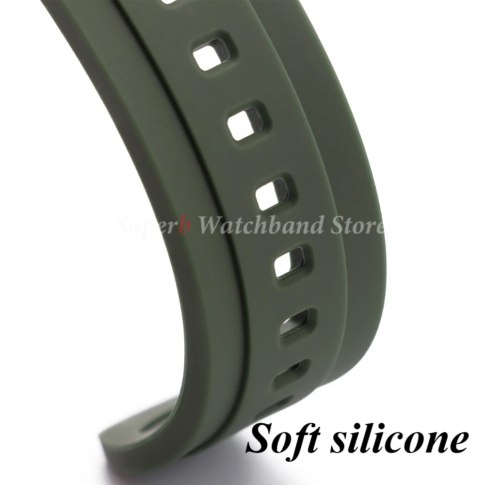 롤렉스 20mm 22mm 용 범용 방수 고무 스트랩 오메가 스포츠 실리콘 시계 밴드 세이코 퀵 릴리스 팔찌