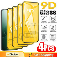 4Pcs 9D Tempered Glass for Xiaomi 13T 12T 10T 9T 11T Poco X3 F3 M4 M3 M5 F5 Pro Screen Protector for Redmi Note 13 12 11 10 Pro