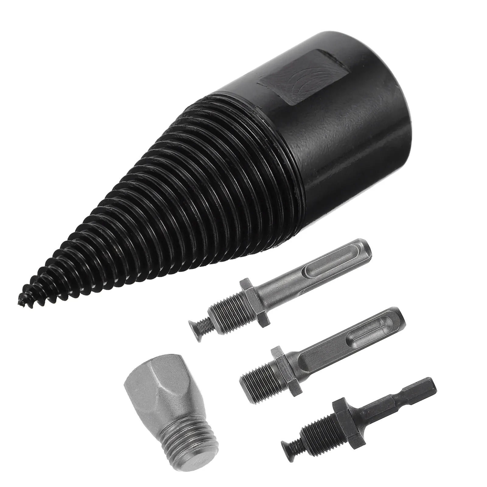4Pcs Electric Splitter Drill Bit Kit Integral Formed No Splice Sturdy Firewood Drill Bits for Long Hours Comfortable Wood