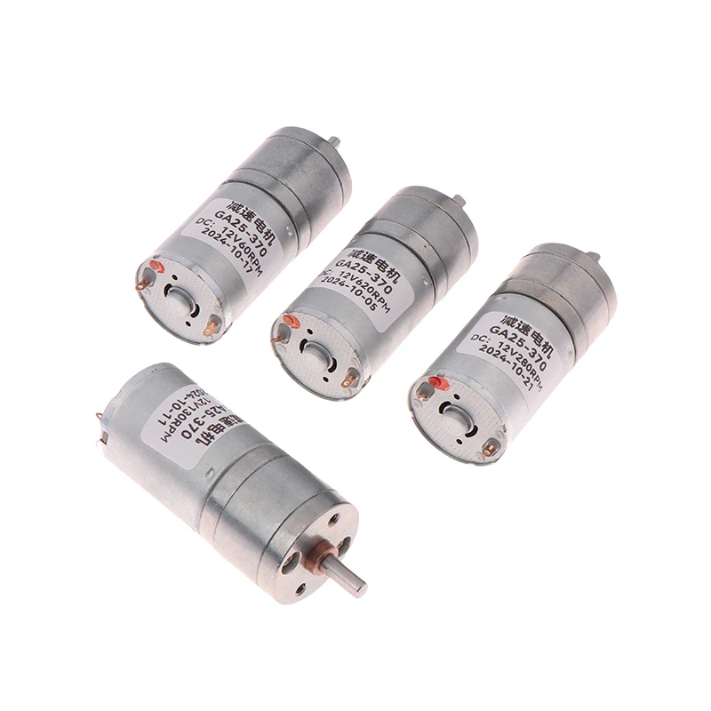 25GA-370 Geared Motor DC Motor 12V Micro Electric Speed Reduction Geared Motor High Torque 12/35/60/77/130/170/280/620/1360Rpm