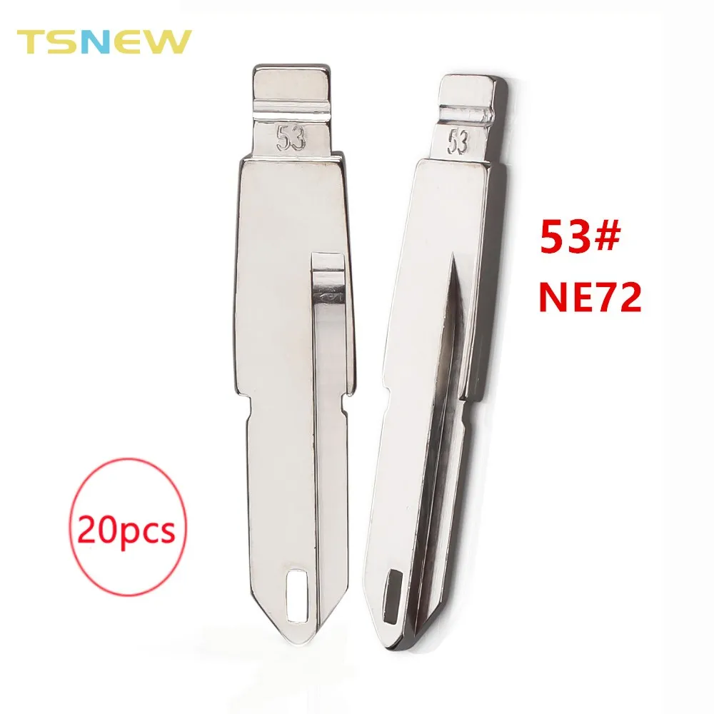 20pcs 53# NE72 Metal Uncut Blank Flip Remote Key Blade For Peugeot 206 207 Citroen Renault for keydiy KD xhorse VVDI JMD