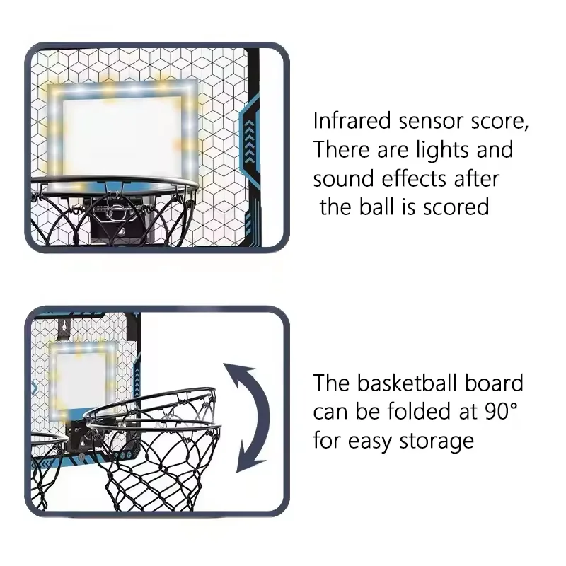 Dual-Score faltbares PET-Basketballbrett mit Punkteleuchten, Outdoor-Sportspielzeug und Spiel für Kinder 2025