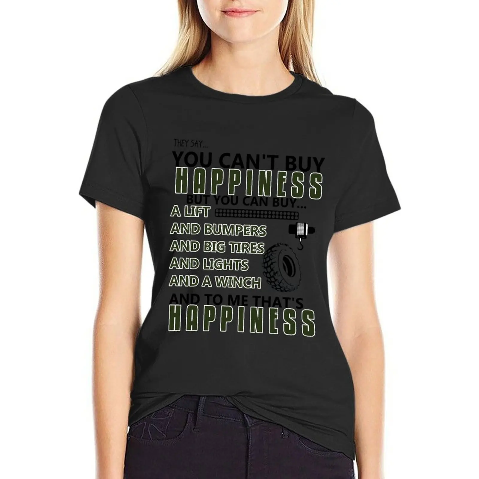 

Happiness T-Shirt summer clothes vintage clothes Women's cotton t-shirt