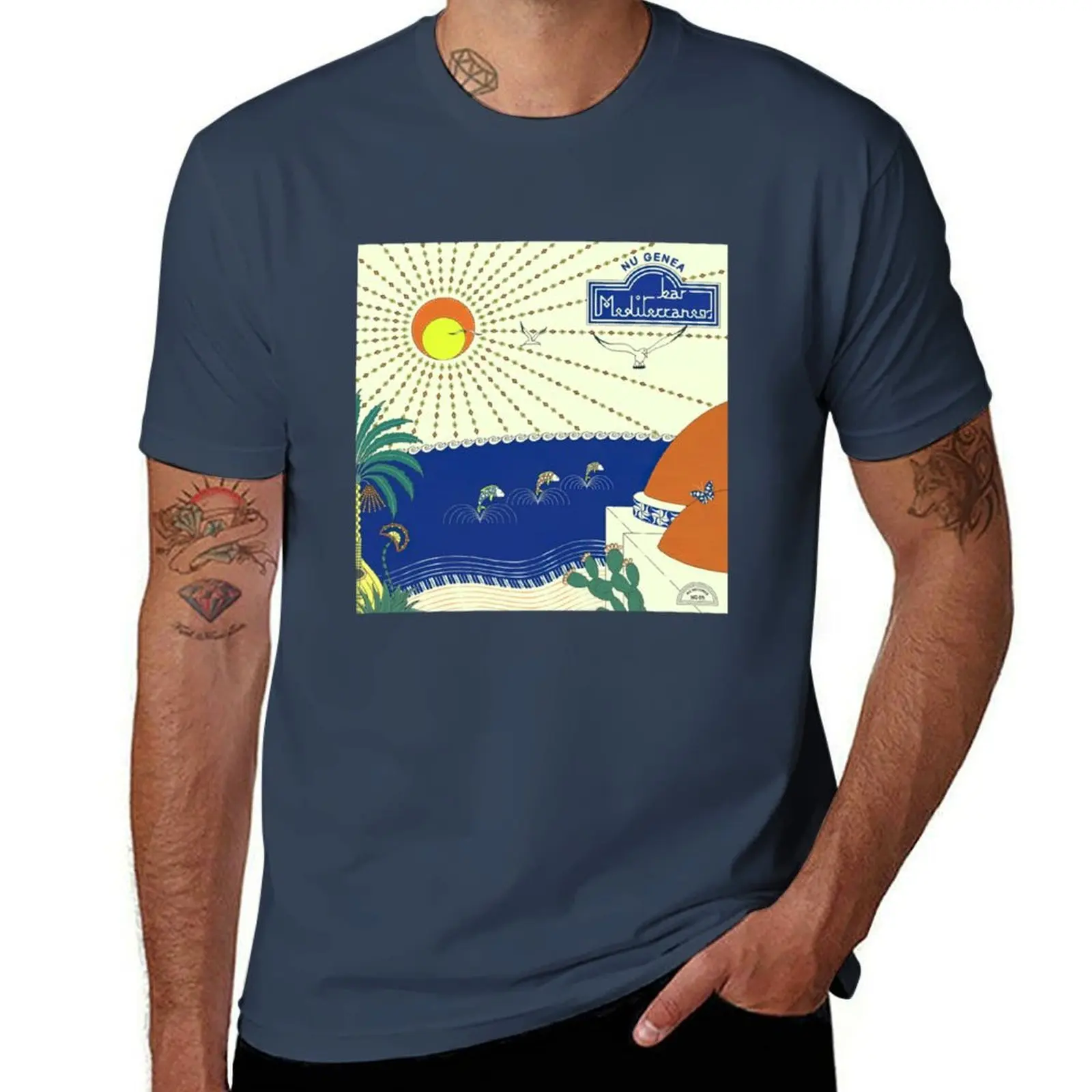 Genea Nu Classic Mediterraneo Bar T-Shirt Plus Size Basic Cotton T-Shirt-image