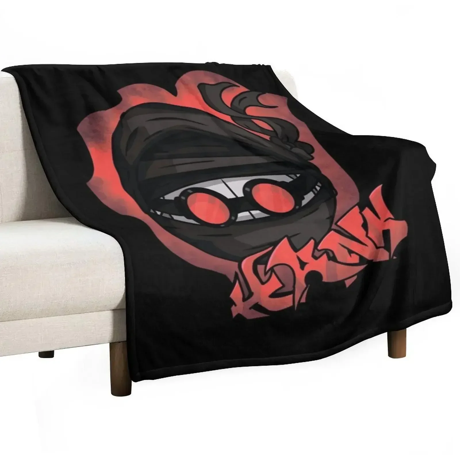 Madness combat hank head graffiti Throw Blanket Custom blankets ands Blankets