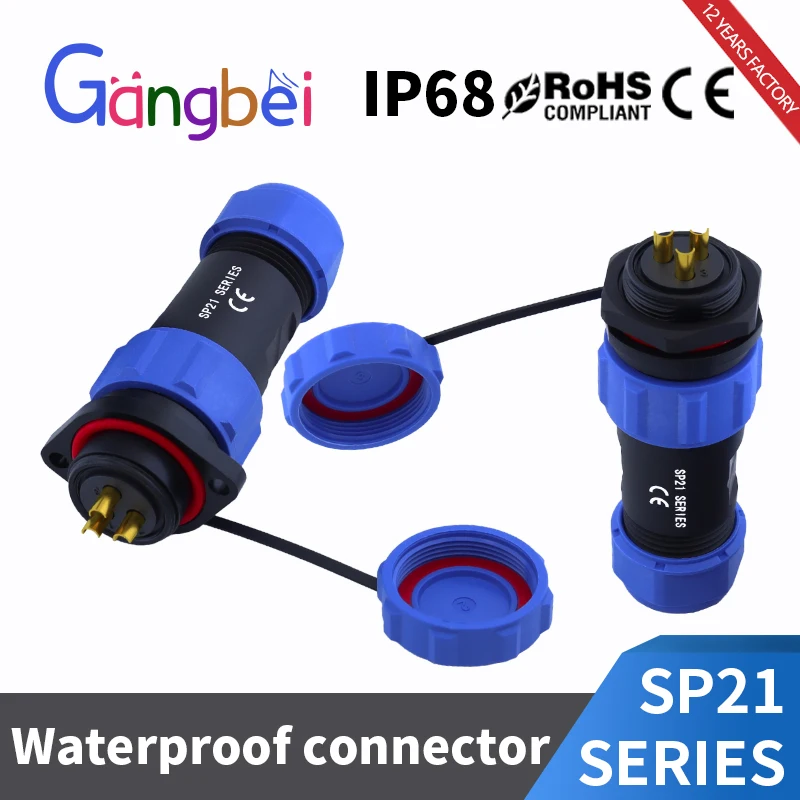 SP21 Aviation Male/Female docking plug Socket SP2110P SP2111S SP2112S SP2115S IP68 waterproof connector Gangbei