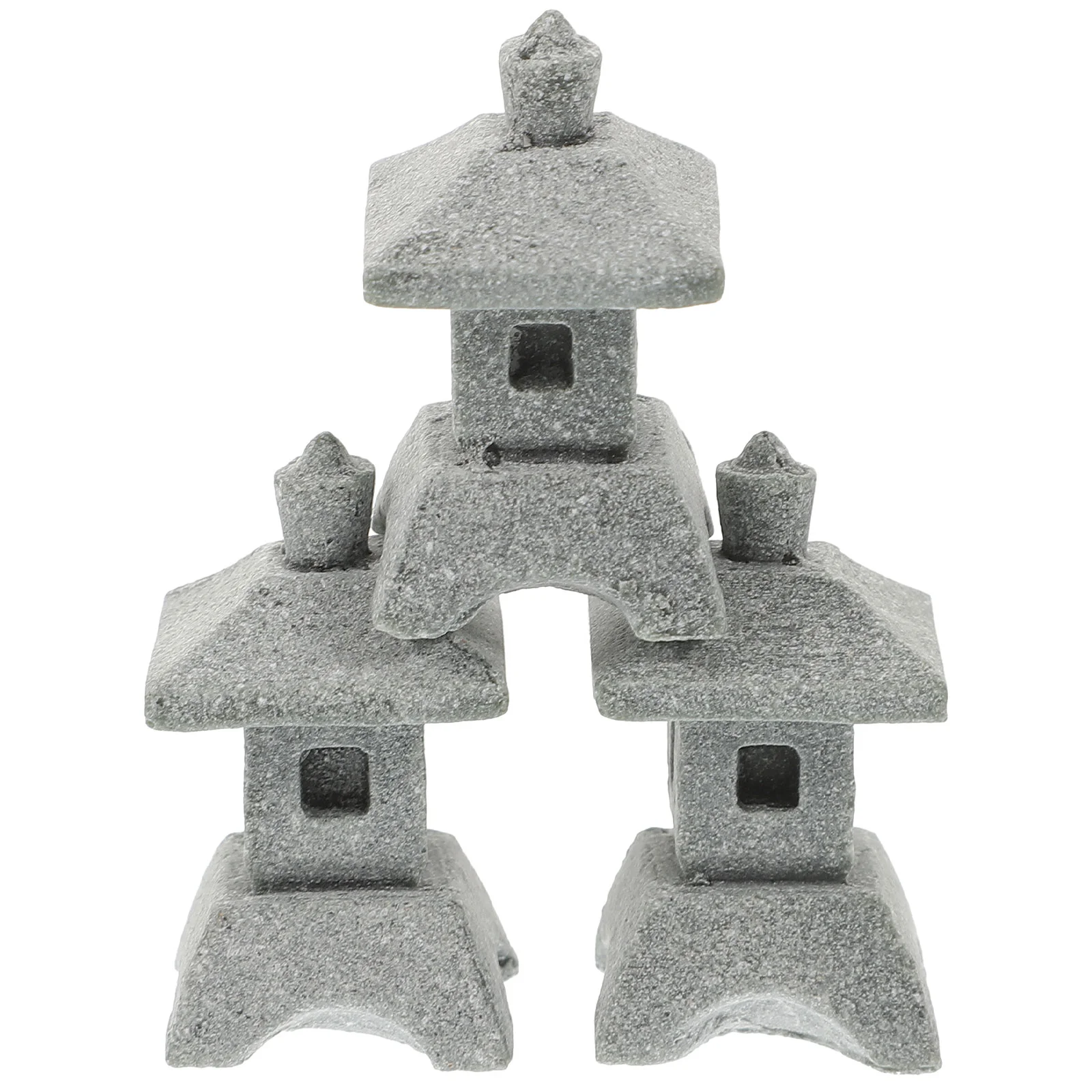 

4 Pcs Outdoor Simulation Landscape Pavilion Small Pagoda Sandstone Air Decoration Garden Statue