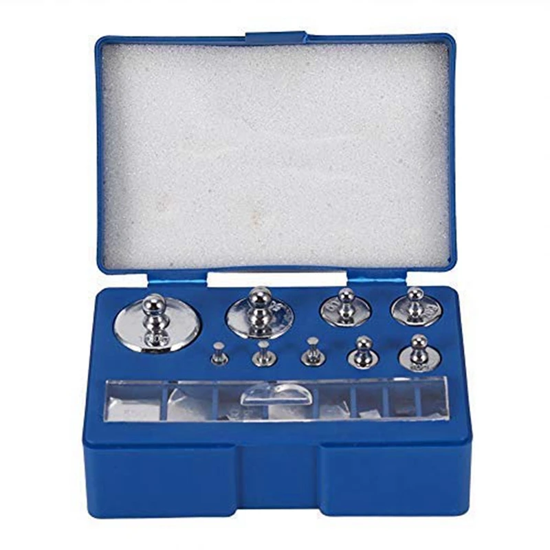 17 Pcs Calibration Weights Set, 10Mg-100G Grams Weights Calibration, Precision Steel Calibration Weight Kit