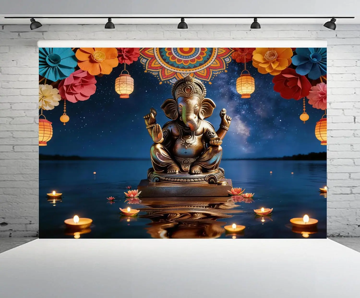 Spiritual Ganesh Tapestry Galaxy Cosmic Wall Hanging Boho Bohemian Indian Decor Art Hindu Meditation Canvas Print Poster Home De