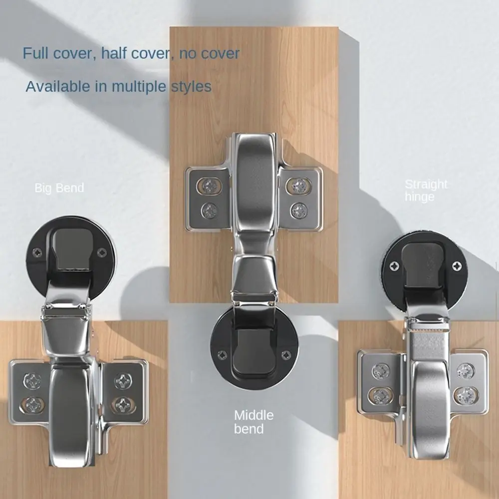 Cold-rolled Steel Glass Door Buffer Hinge Damping Hydraulic Buffer Cabinet Hinge Clip Connector Hardware Hydraulic Buffer Hinge