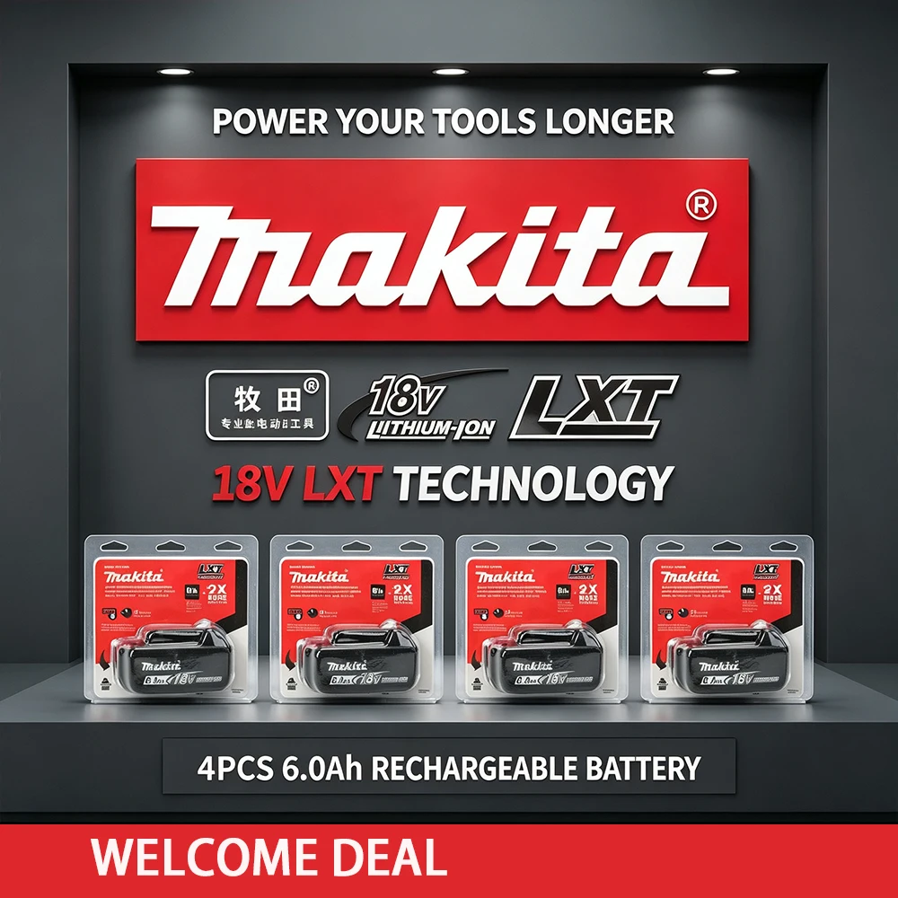 Makita 18V 6.0Ah Battery – Powers Everything: Drilling, Cutting, Grinding, Polishing, Trimming, Mowing & More (BL1860 BL1850)