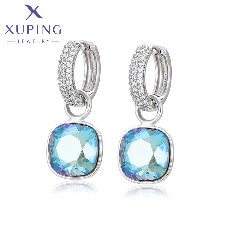 Kolczyki Xuping Jewelry, modne, z kryształami, w kolorze rodowanym wysokiej jakości, idealne na prezent dla kobiet na imprezę, model A00606268