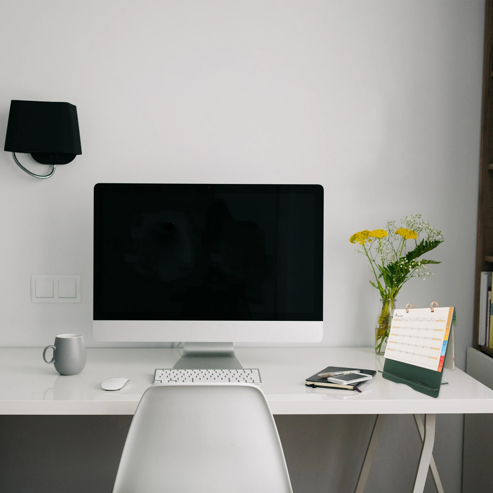 

2026 Desktop Standing Wood Desk Calendar Flip Planner Monthly Yearly Schedule Memo Office Organizer Wood Desk Calendar