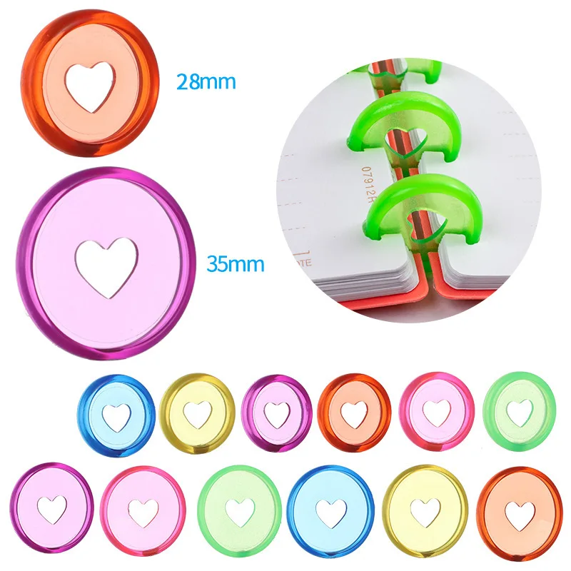 28mm100 Pieces of Transparent Color Mushroom Hole Binding Disc Buckle Loose-leaf Notebook Binding Disc Plastic Binding Planner