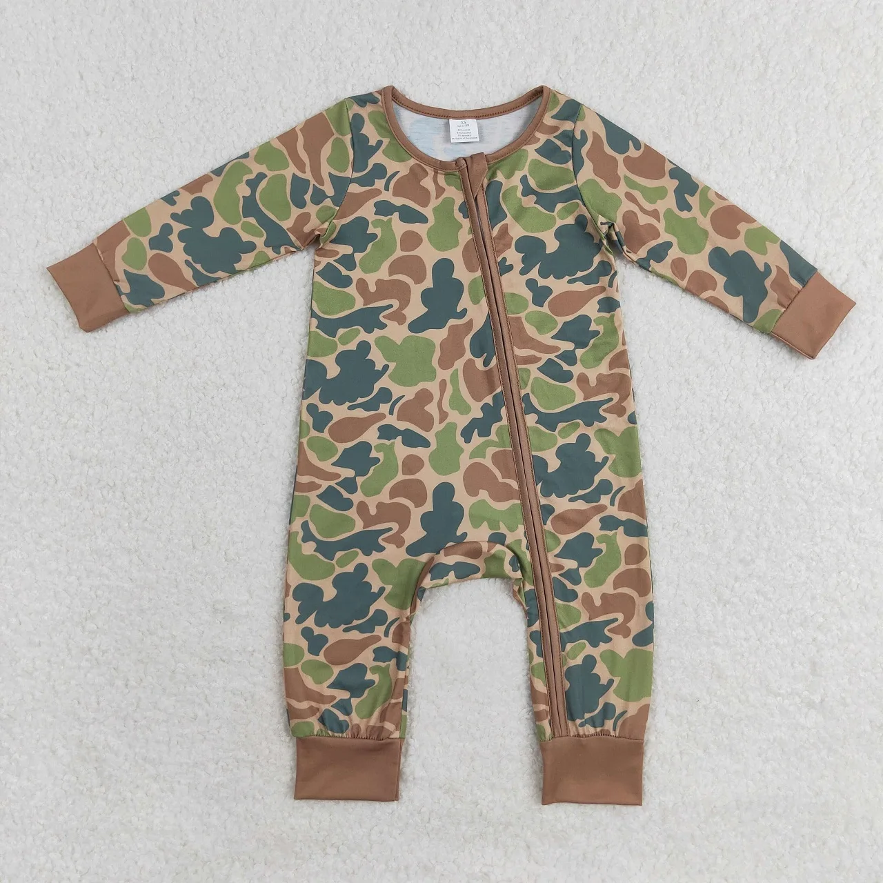 

Wholesale Baby Boy Zipper Long Sleeves Camo Green Romper Kid Toddler One-piece Newborn Coverall Bodysuit One Piece Jumpsuit