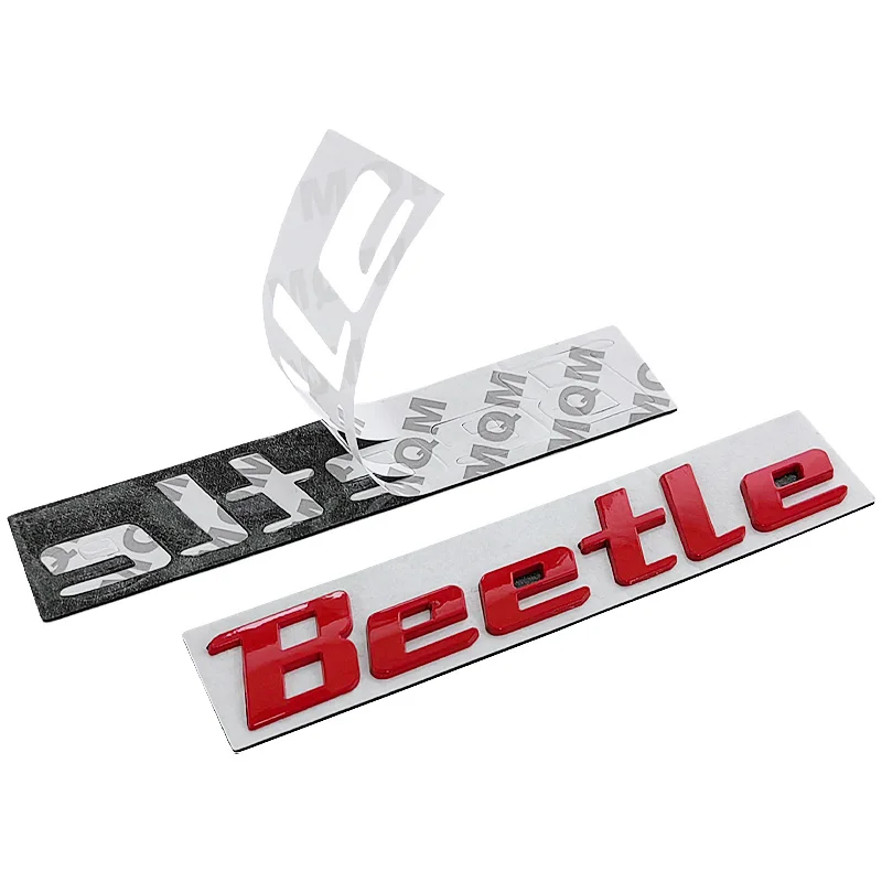 3d Metal Chrome Black Logo Beetle Emblem Letters Nameplate Car Trunk Fender Badge For Beetle Sticker Accessories