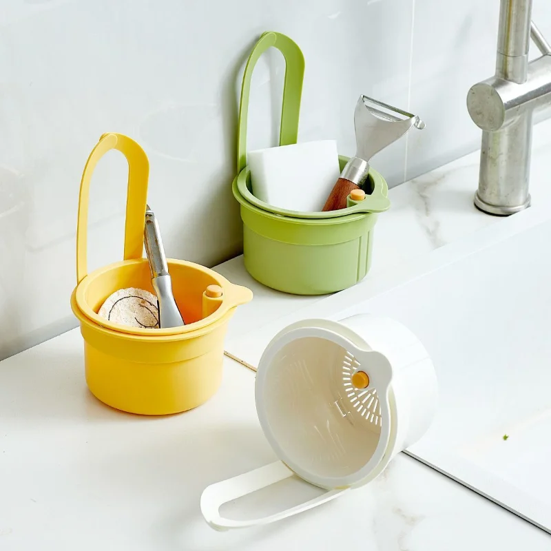 Creative Sink Hanging Strainer Basket Openable Bottom Cover Detachable Kitchen Garbage Filter Multifunctional Quickly Drain