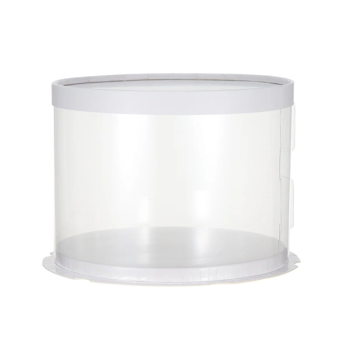 Cake Box 6Inch Transparent Round White Single Layer Disposable Container For Bakery Dessert Packaging Food Crisper Plastic
