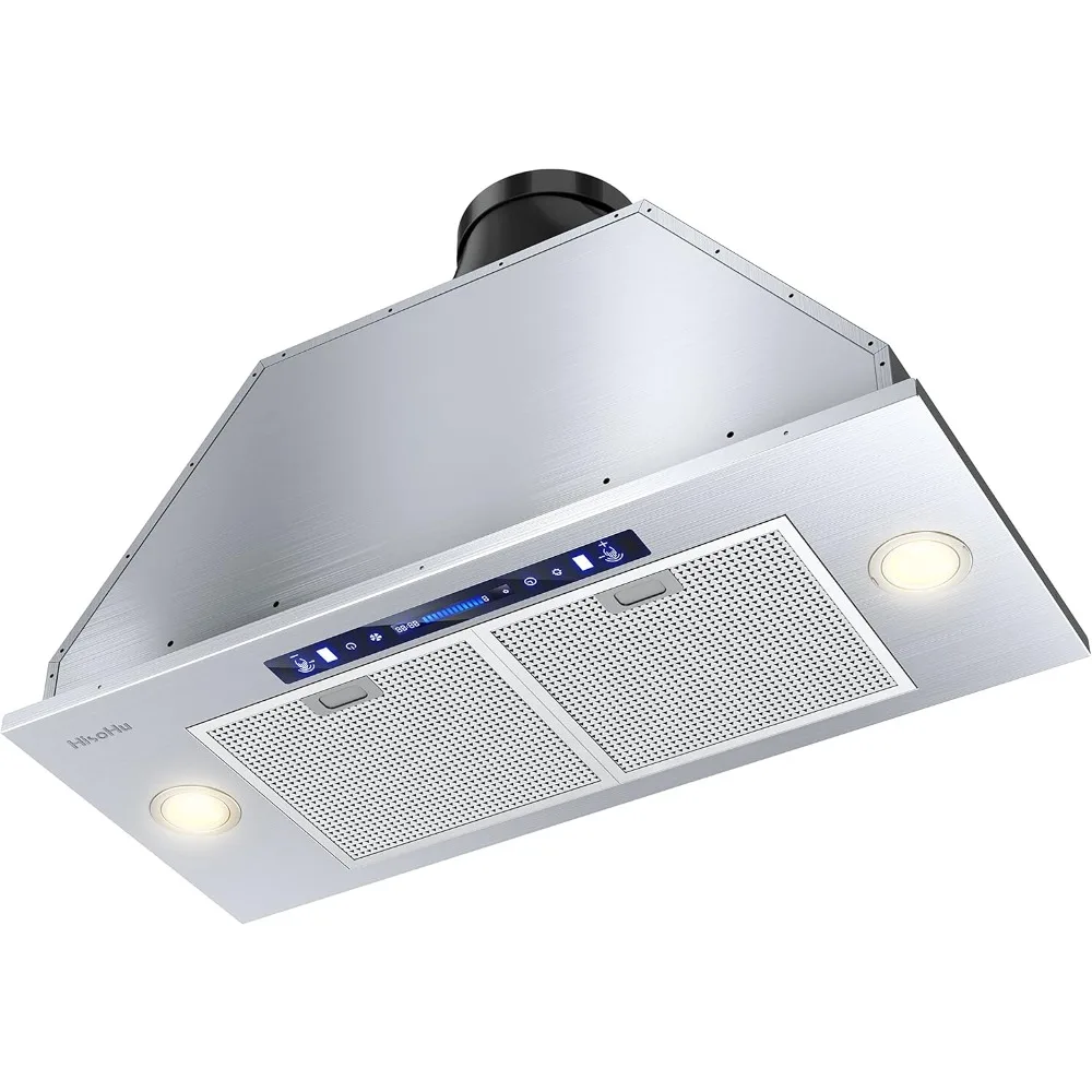 Range Hood 30 Inch, 900 CFM with Ducted Convertible Ductless (Kit Included), 4 Speed Gesture Sensing&Touch Control Panel