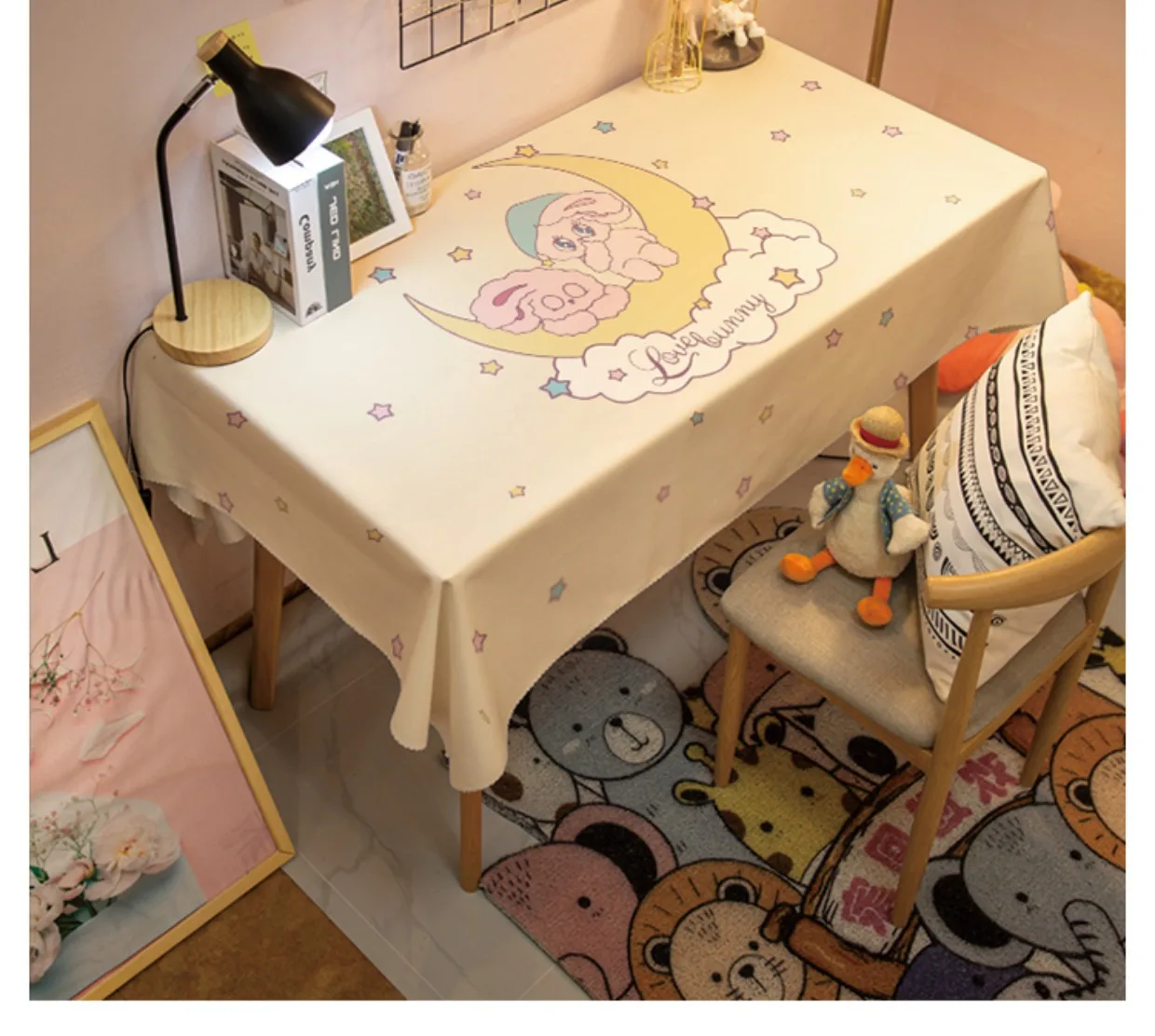 Tablecloth Sanrio Cinnamoroll cartoon children room waterproof book tablecloth home living rectangular table linen birthday part