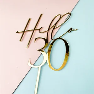 أكريليك الذهب مرآة كعكة عيد ميلاد توبر ، عمر مخصص ، ديكور عيد ميلاد سعيد ، مرحبا 30 ، 40 ، 20 ، 50 ، 60 ، 70 ، 80 ، حفلة هدية أفضل 11 كعكة مبيعا 70 عاما - رقم 8