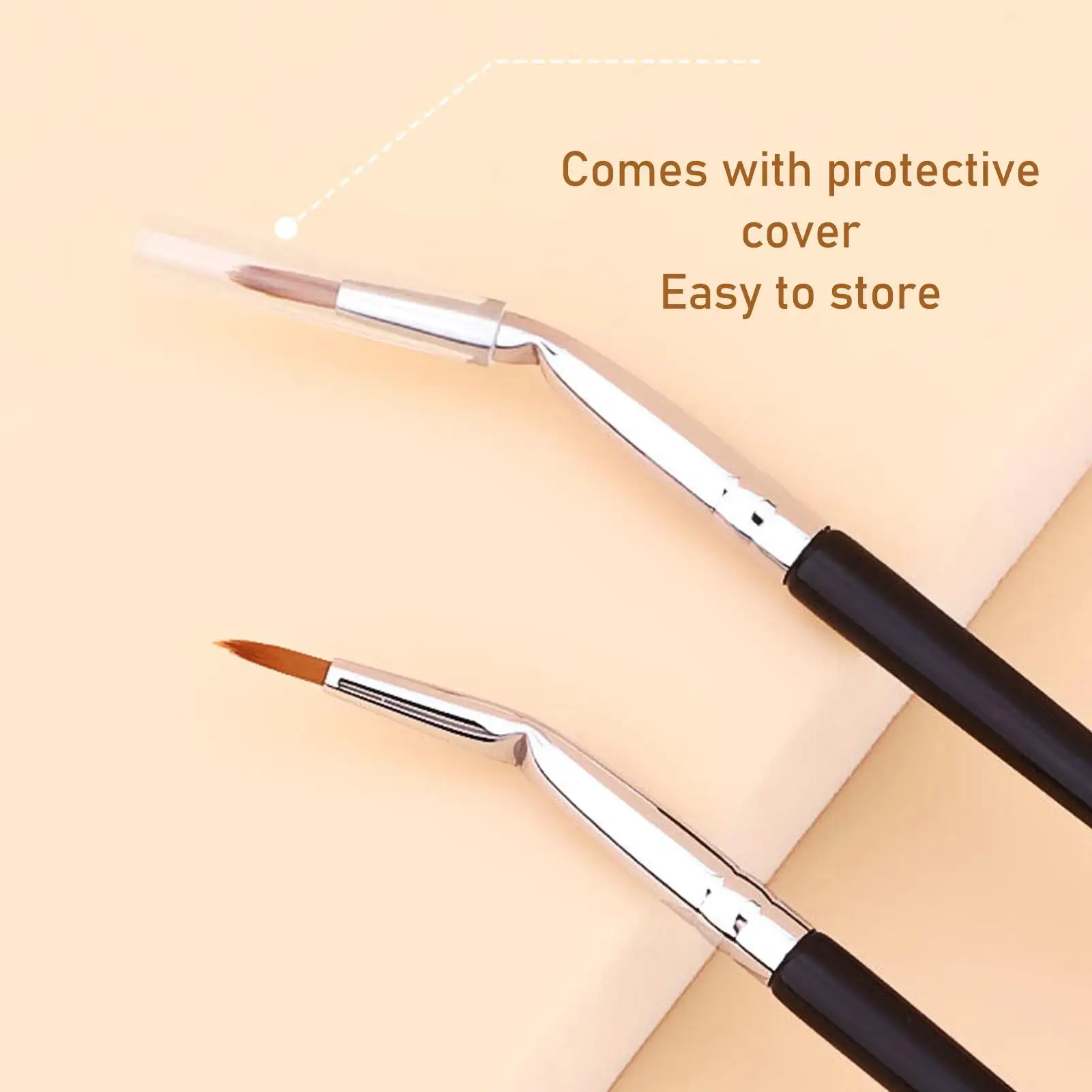 Ergonomic Ultra Fine Angled Eyeliner Brush - Soft Hair, Portable for makeup Tool - Perfect for Weddings - Essential for Artists