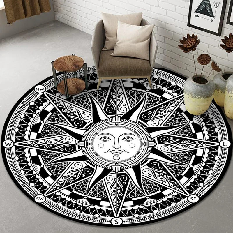 Round Carpet Scandinavian Balcony Coffee Table Hanging Basket Decorative Floor mat Living Room abstract floor  Home decor