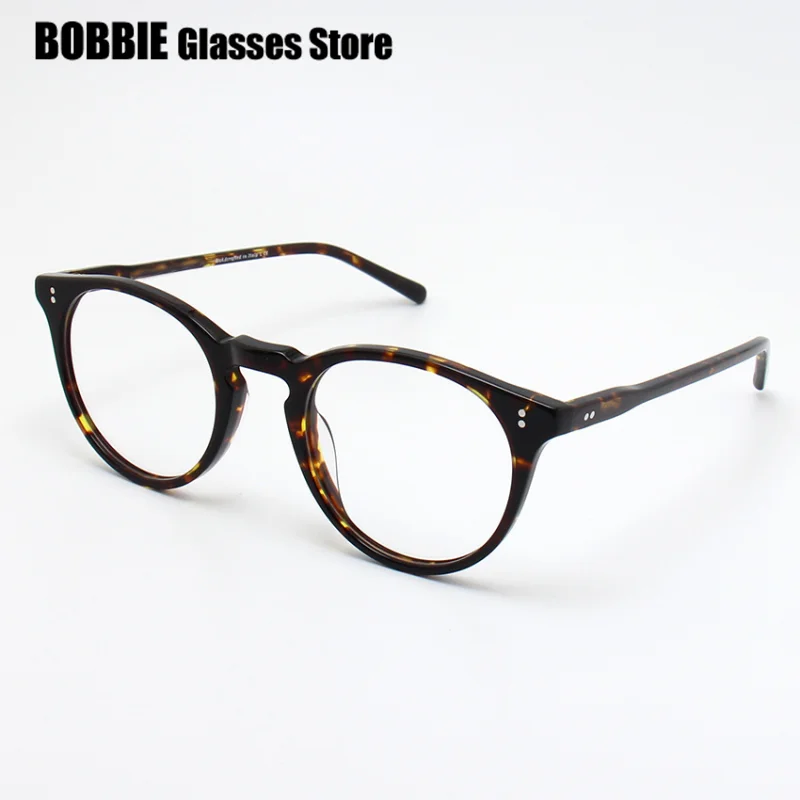 Fashion Acetate Glasses Frame Men Women Trendy Myopia Optical Lightweight Round Eyeglasses Tortoise OV5183 High Quality 2025