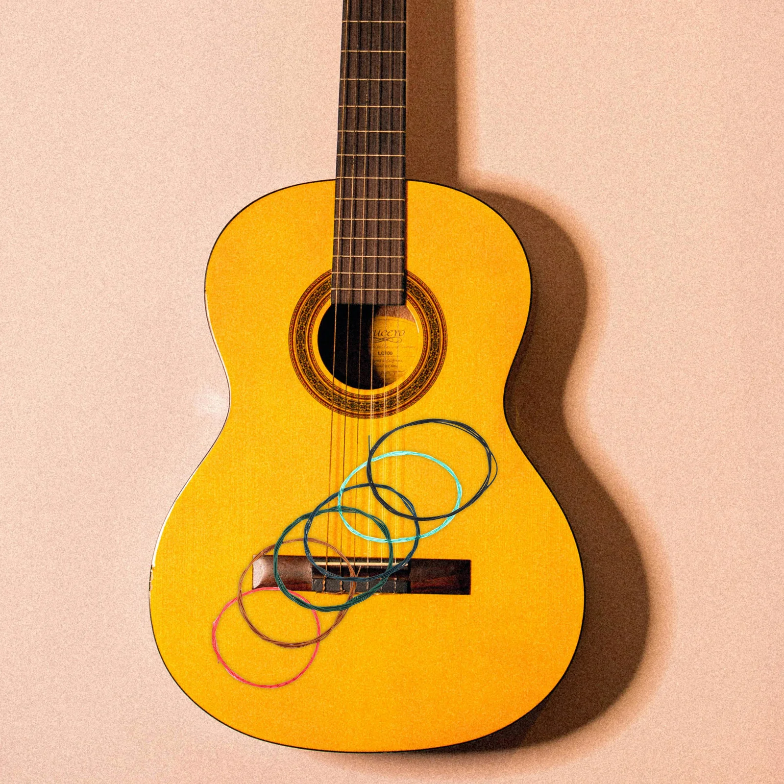 

6Pcs Classical Guitar Strings Colored Durable Material Easy Install Replacement Acoustic Guitar Set for Practice Performance