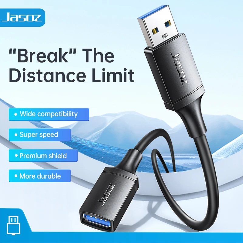 Jasoz USB 3.0 Extension Cable Male to Female Fast Speed USB 3.0 Extender Cable for Laptop PC TV Xbox One USB 3.0 Extender Cord