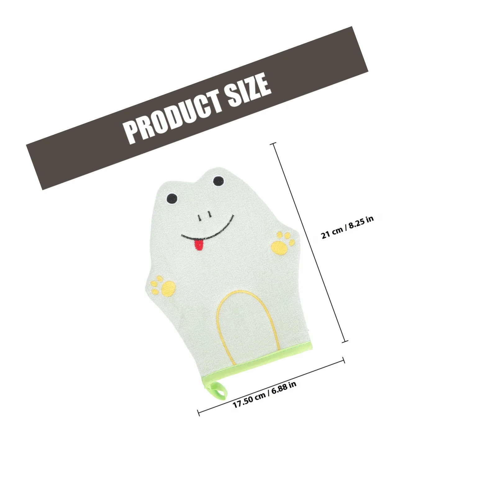 قطعتان من قفازات الحمام مع نسيج مقشر، نمط كرتوني لطيف لتنظيف الظهر الفعال، أداة استحمام محمولة للأطفال #2