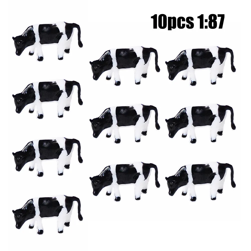 Develop Potential with 10 Lifelike Model Railway Black & White Cows 1 87 Scale HO/OO Gauge Non Toxic Material Pack of 10