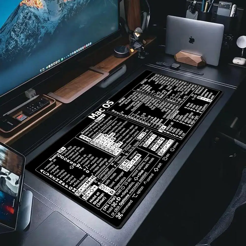 Mac Os Shortcuts Cheat Sheet Word Excel XXL Mousepad for Mac Quick Reference Keyboard Shortcut غير قابل للانزلاق قاعدة مطاطية لوحة الماوس #3