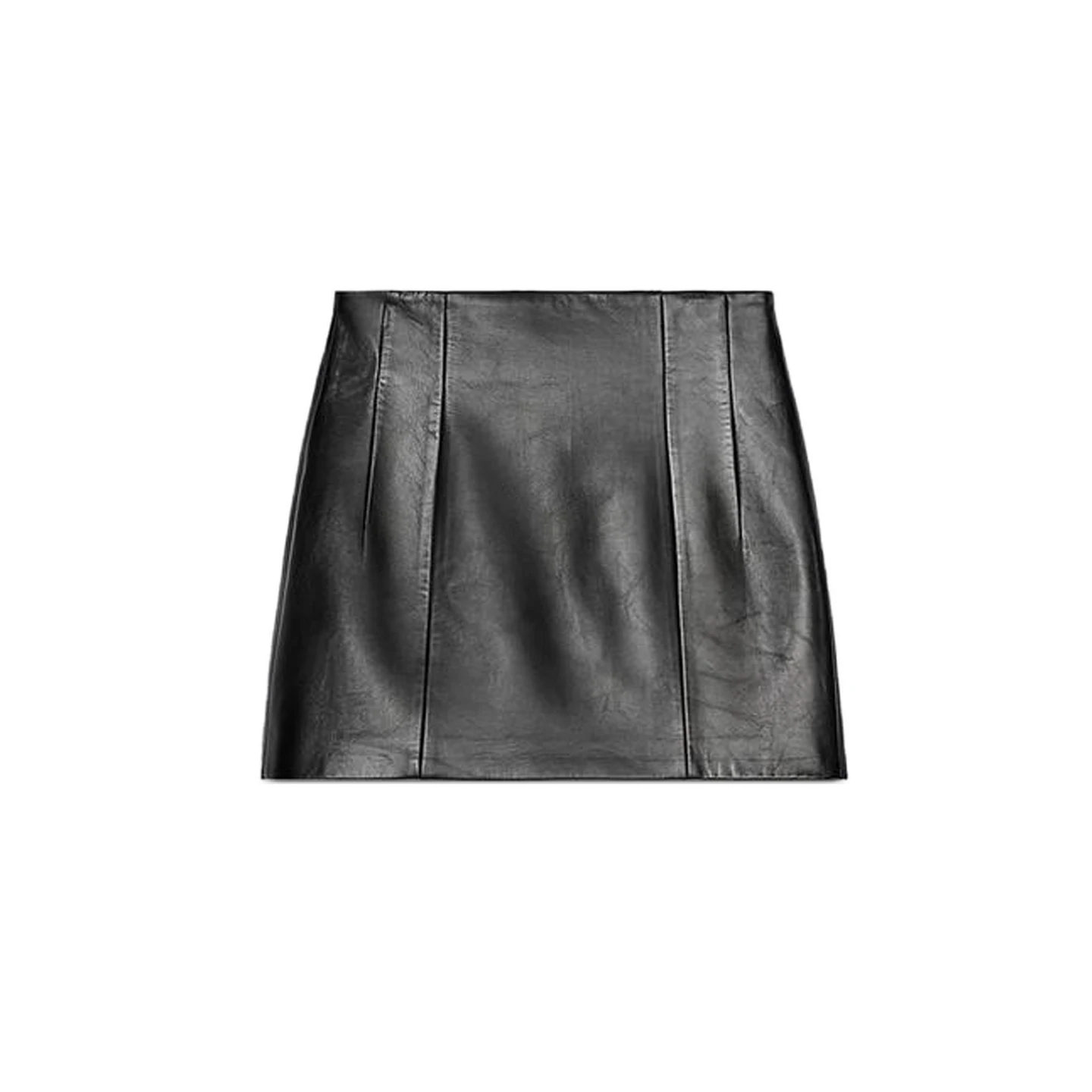Gonna ort in pelle PU di design estivo da donna Decorazione linea di cucito Gonna in pelle semplice ed eleganza Fibra di poliestere casual
