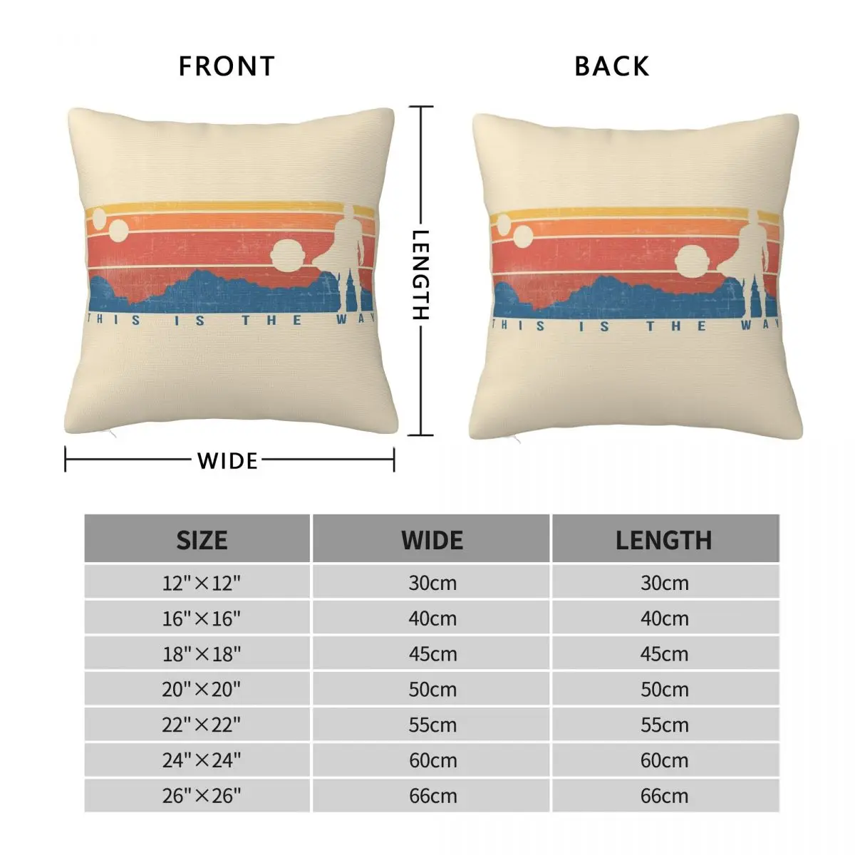 This Is The Way Retro Square Pillowcase Polyester Linen Velvet Printed Zip Decorative Pillow Case Bed Cushion Case